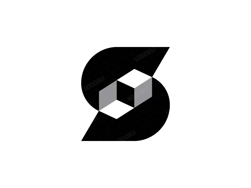 Logo Huruf S Cube