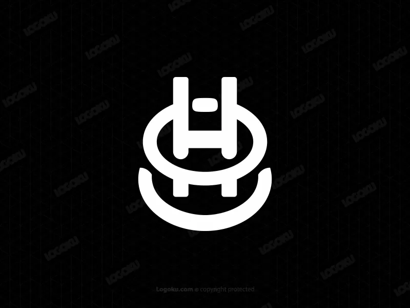 Logo Monogram Huruf Huo