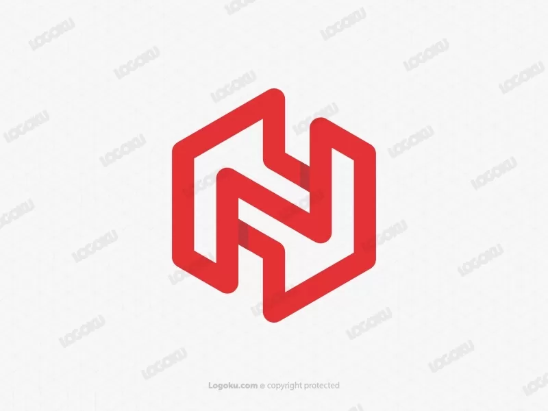 Huruf N Hexagon Logo