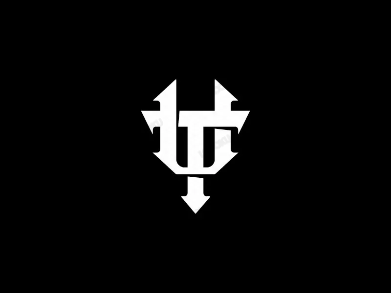Logo Monogram U Dan T Huruf Putih
