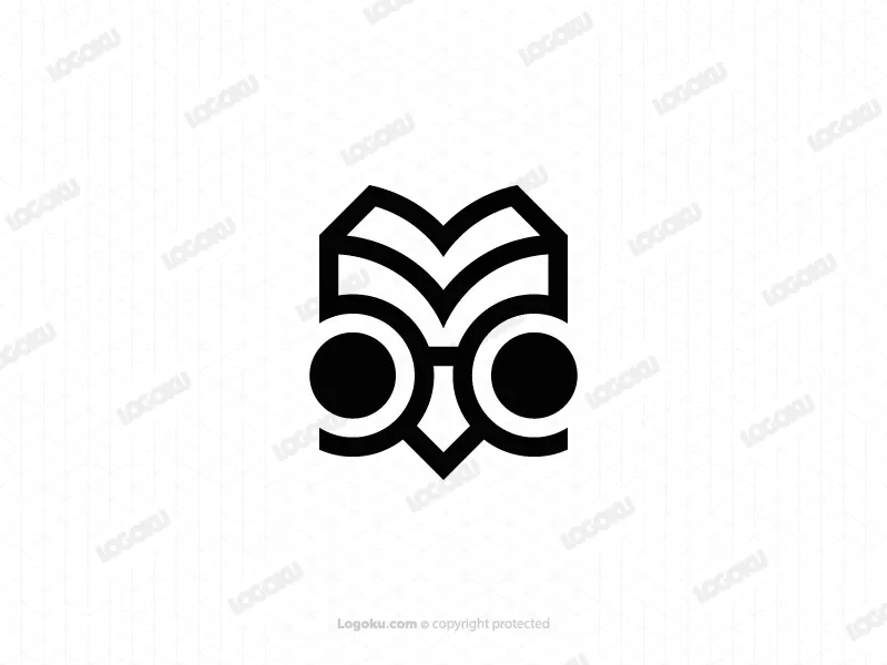 Minimalist Owl Book Logo