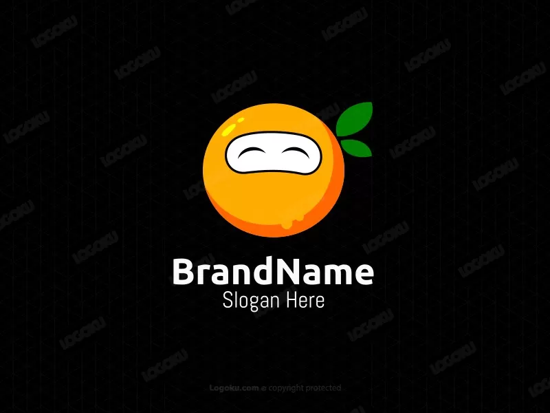 Cute Orange Ninja Logo