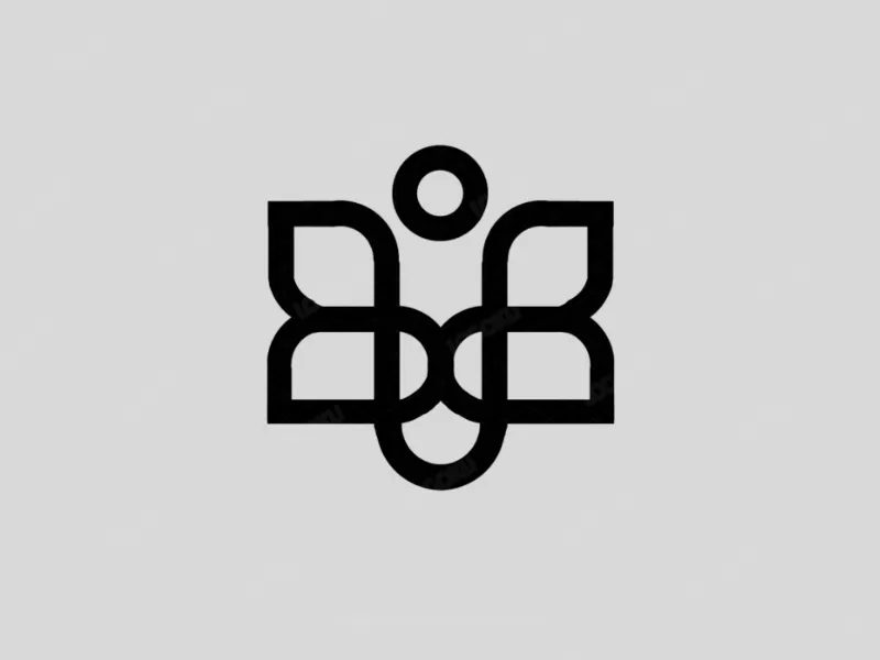 Logo Kupu-kupu Huruf B