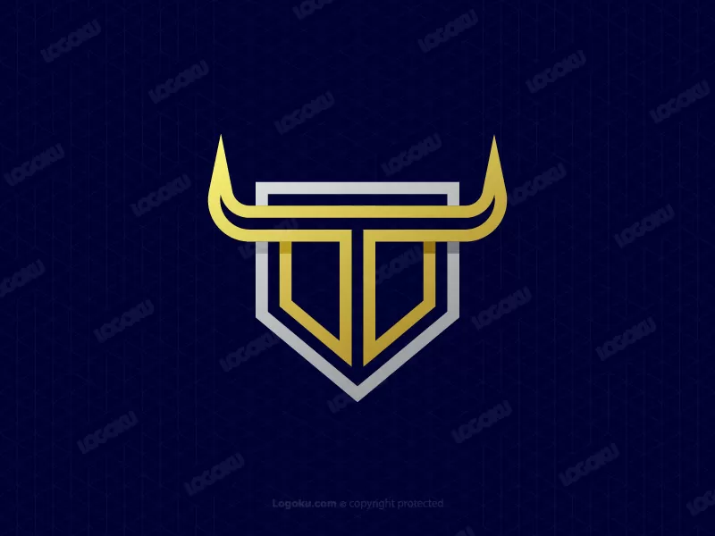 Letter T Bull Shield Logo