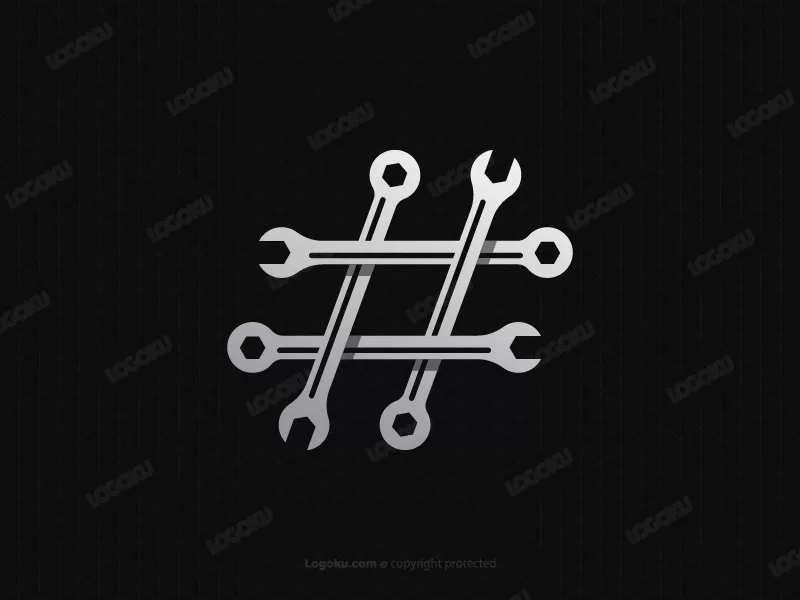 Hashtag-Schraubenschlüssel-Logo