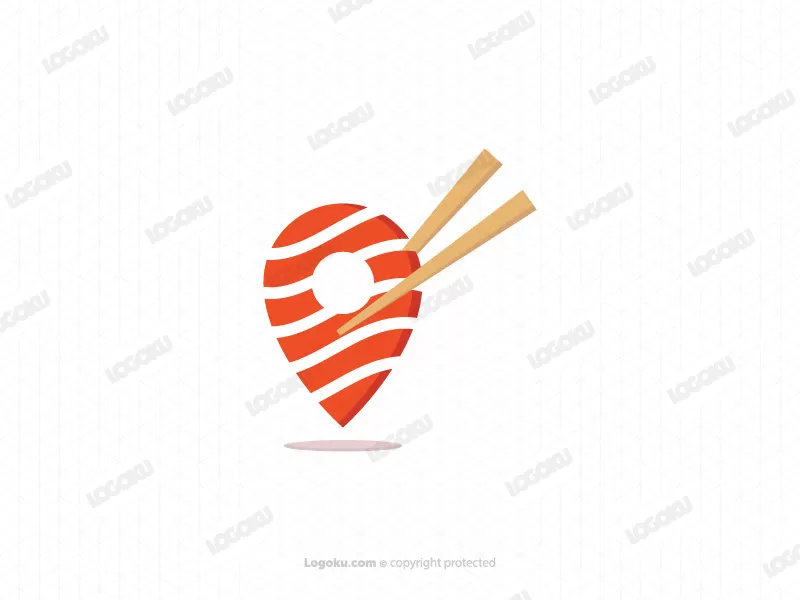Logo Pin Lokasi Sushi