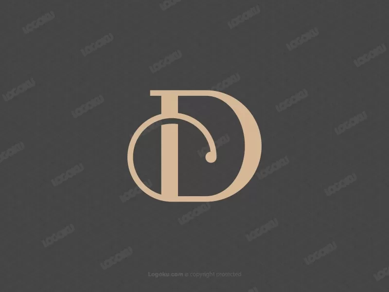 Logotipo Elegante Inicial Cd O Dc O Fd