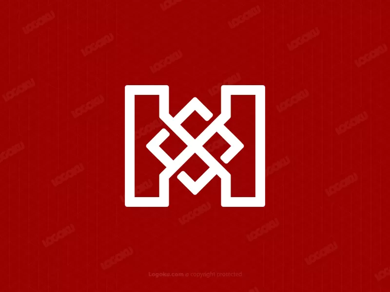 Logotipo De Letra Cuadrada Xh Hx