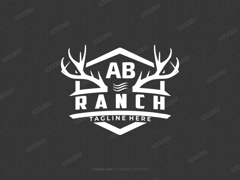 Logo De L'emblème Du Ranch Antlers