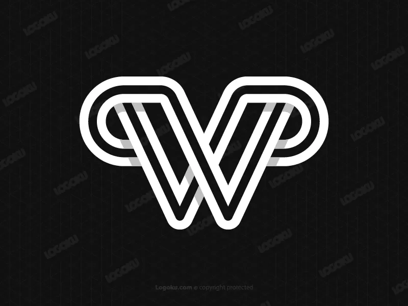 Lettre Wp Monogramme Logo