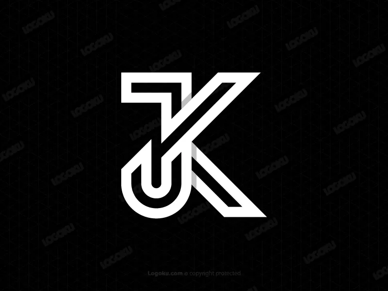 Buchstabe Jk oder Kj Monogramm-Logo