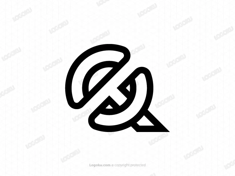 Buchstabe Qt oder Tq-Monogramm-Logo