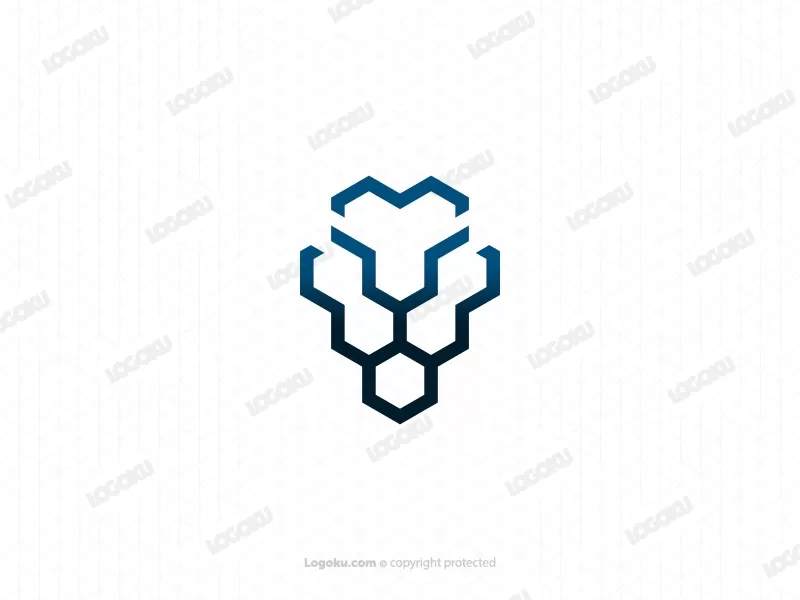 Logo Hexagone Visage Lion
