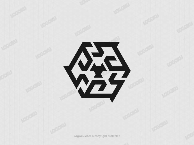 Logotipo De Letra Hexagonal Sss