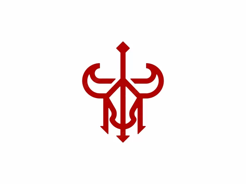 Logotipo De Tridente De Toro