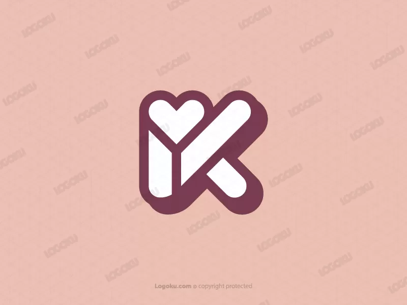 شعار حرف K الحب