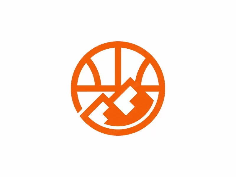 Logotipo De La Montaña De Baloncesto