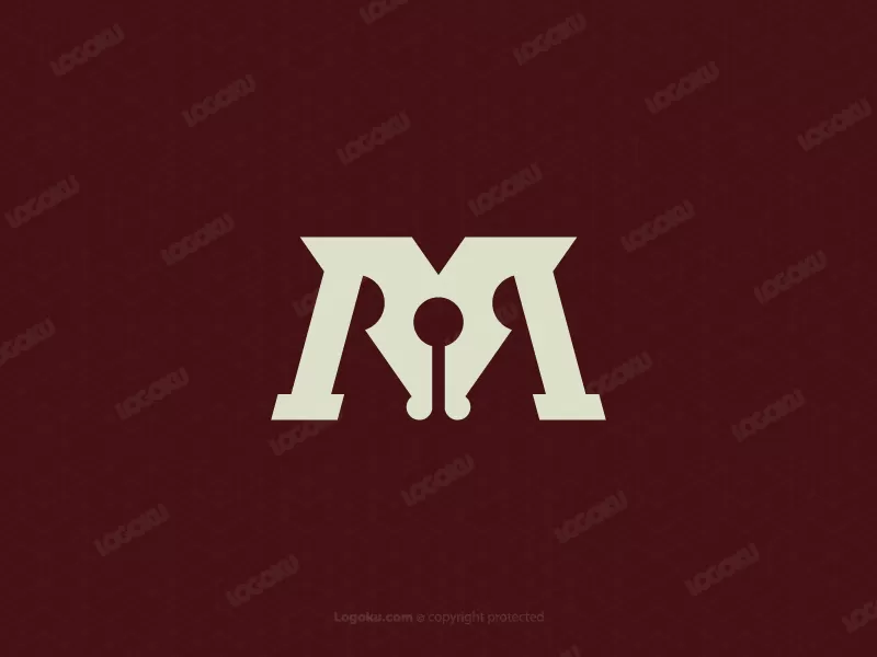 Logotipo Moderno De La Pluma De La Letra M