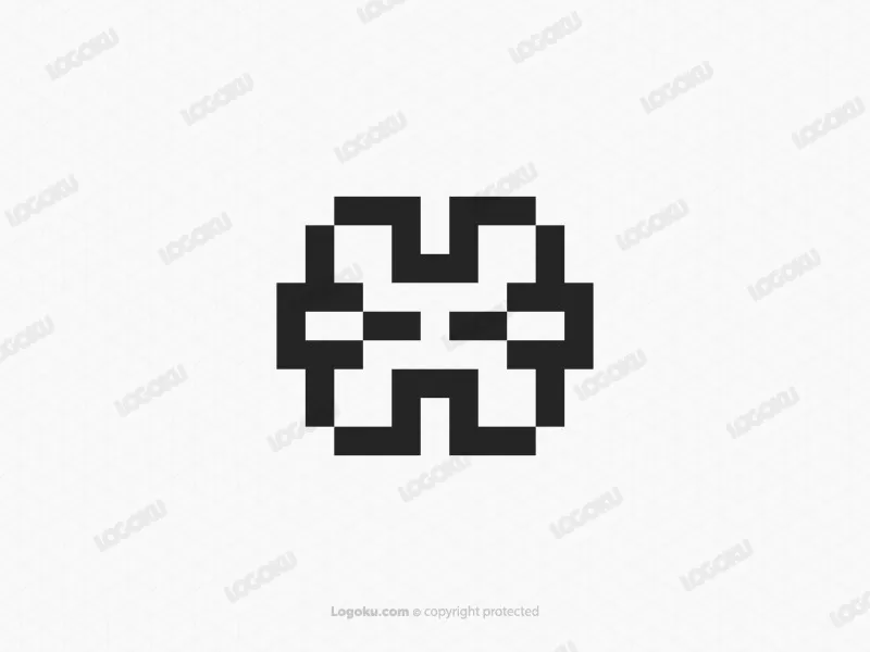Letter H Pixel Logo