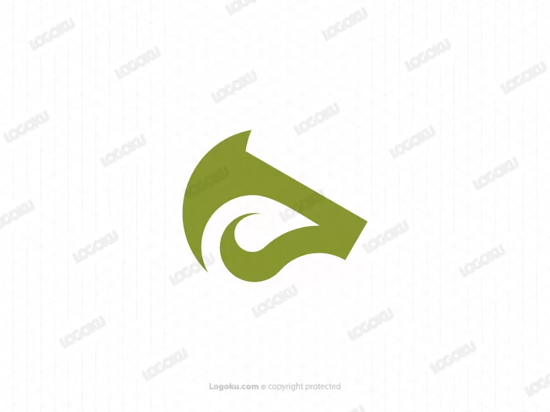 Minimalist Horse Head Leaf Logo