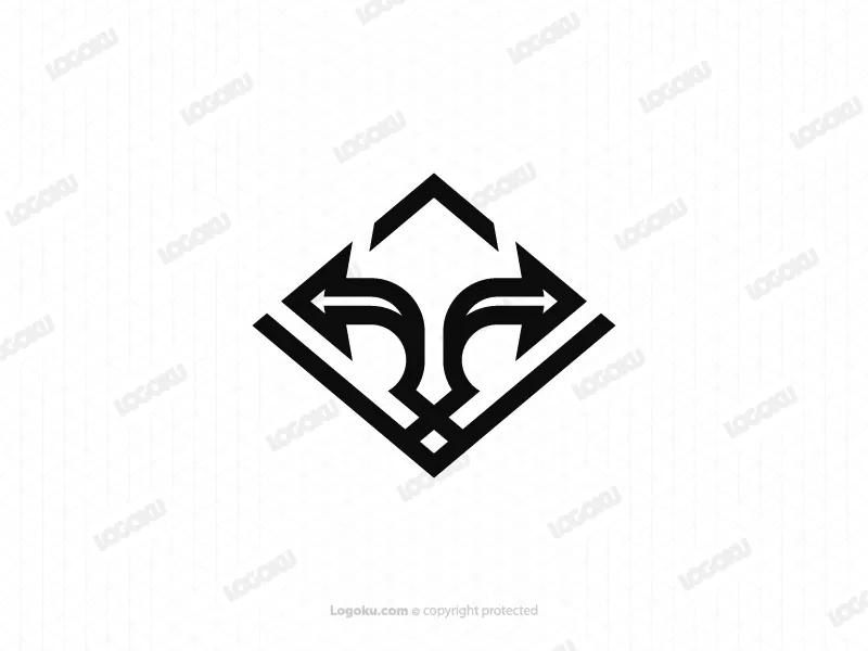 Geometric Lion Arrow Logo