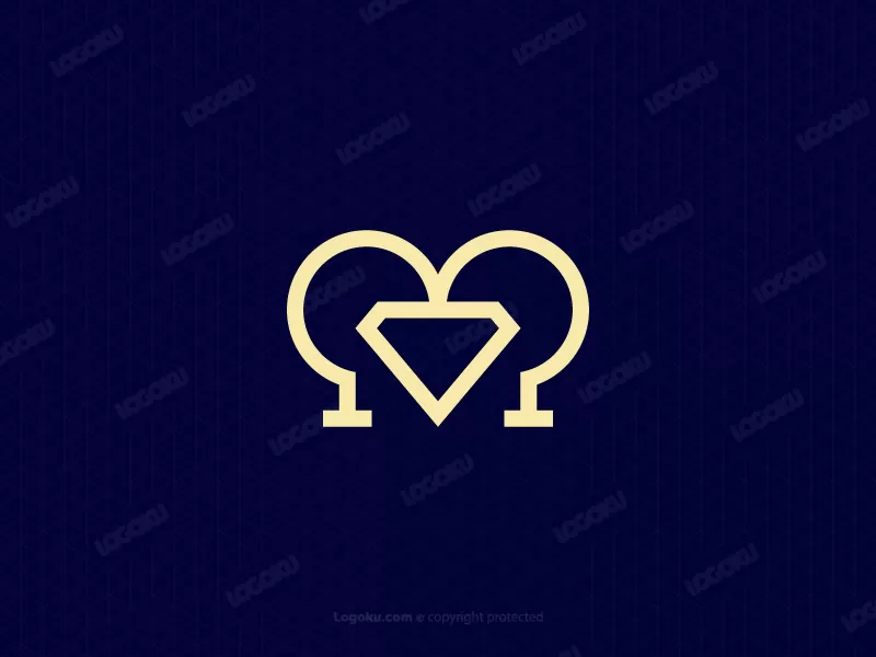 Logo Minimaliste De La Lettre M En Diamant