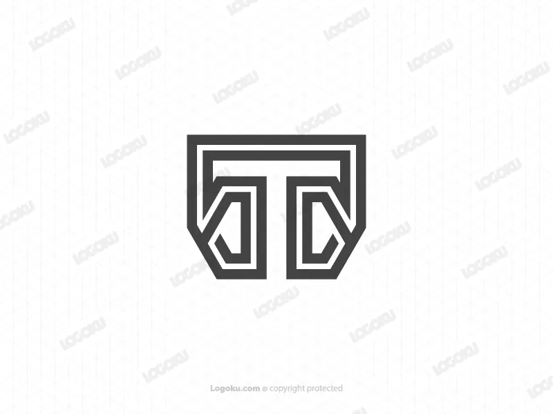 حرف T شعار هندسي