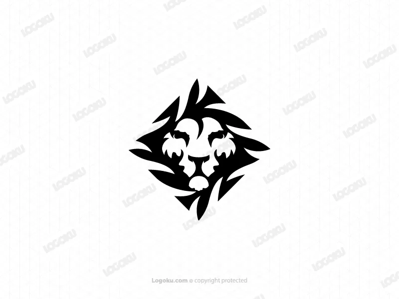 Kopf des stolzen schwarzen Löwen-Logos
