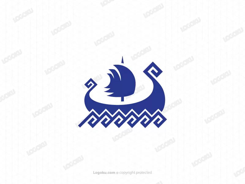 Logo Du Navire Viking Bleu