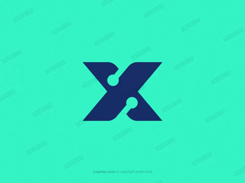 Logotipo De Tecnología Simple Letra X
