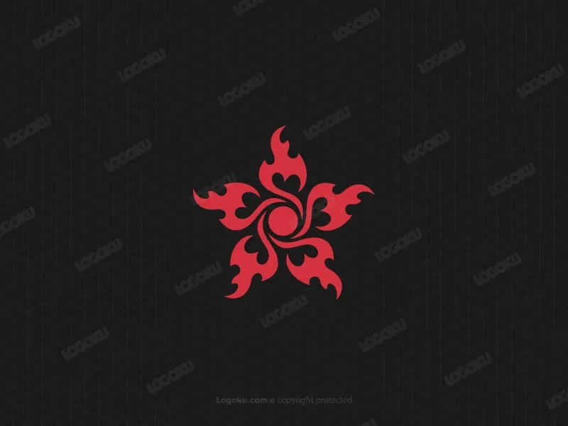 Logotipo De Fuego De Estrella Roja