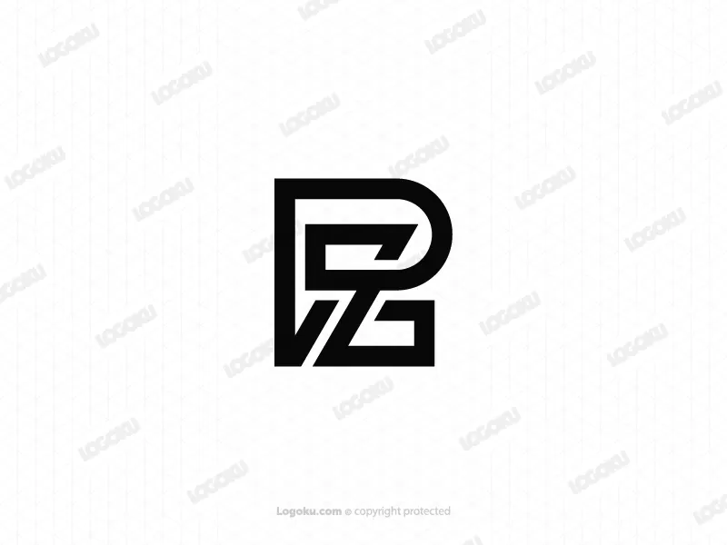 Logotipo Exclusivo Del Monograma Pz O Zp