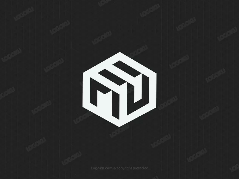Logo Huruf Heksagonal Mu
