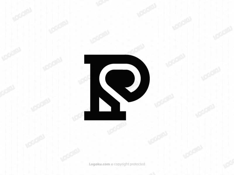 Einzigartiges schwarzes P-Letter-Logo