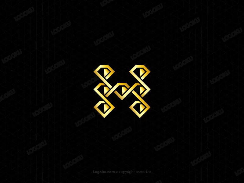 Logotipo De Nudo De Diamante Letterl H