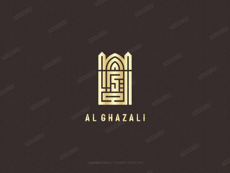 Logotipo De Caligrafía Kufi De La Plaza Al Ghazali