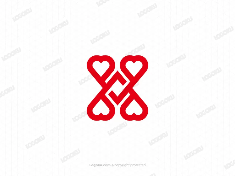 Letter Aa Or H Love Logo