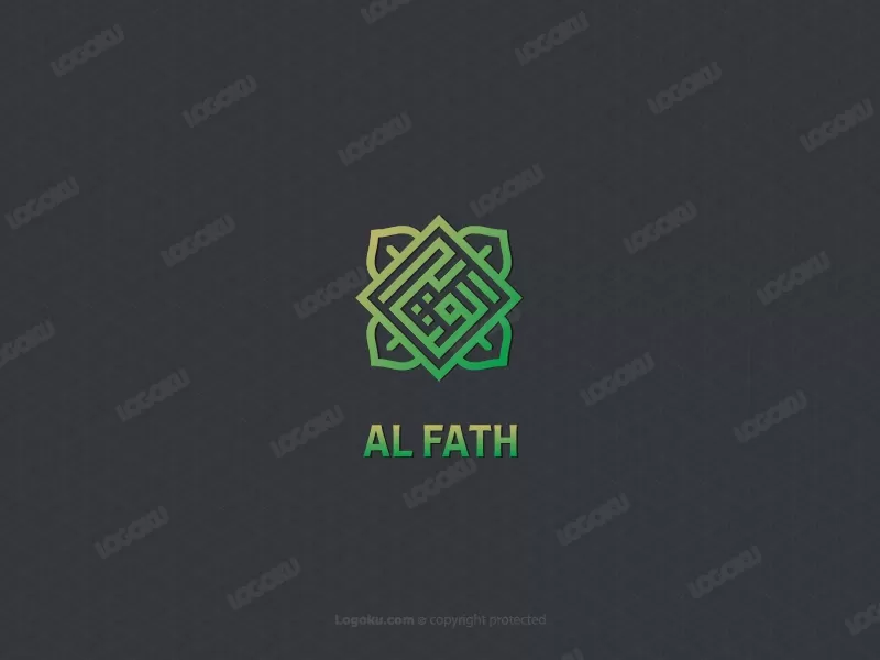 Logotipo De Caligrafía Kufi De La Plaza Al Fath