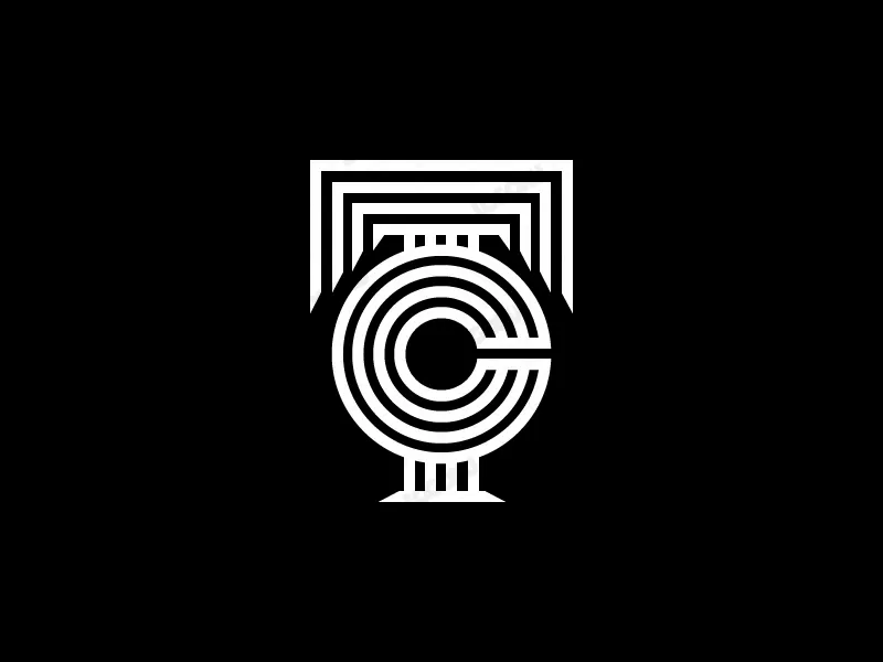 Buchstabe Tc oder Ct-Logo