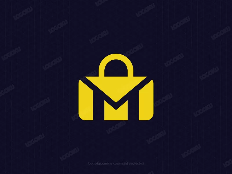 M-Letter Gold Bag Logo
