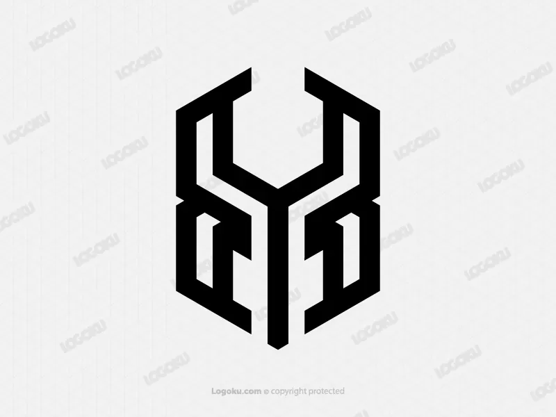 Buchstabe Hy abstraktes Logo