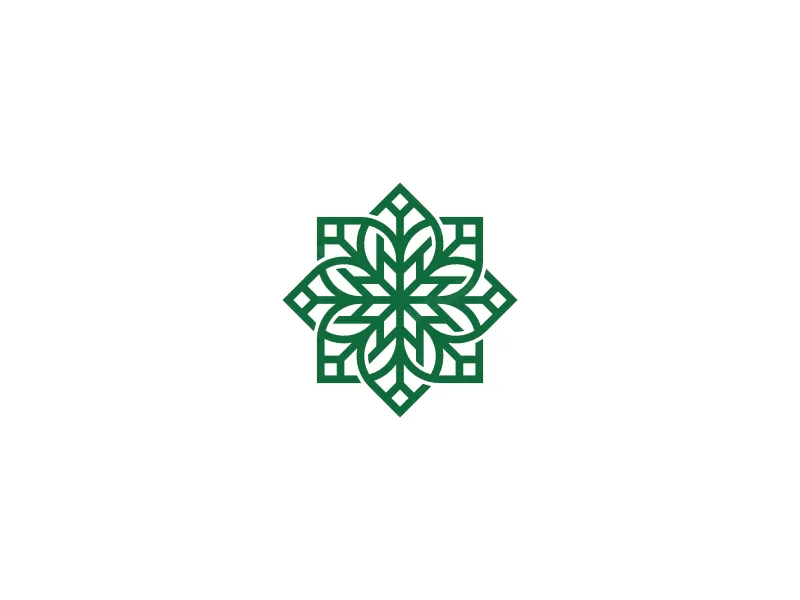 Blatt- Und Schneeflocken-Logo