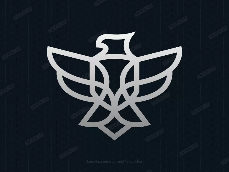 Logotipo Del Escudo Del águila Plateada