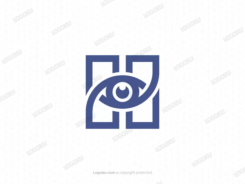 Logotipo De Ojo De Cámara Letra H