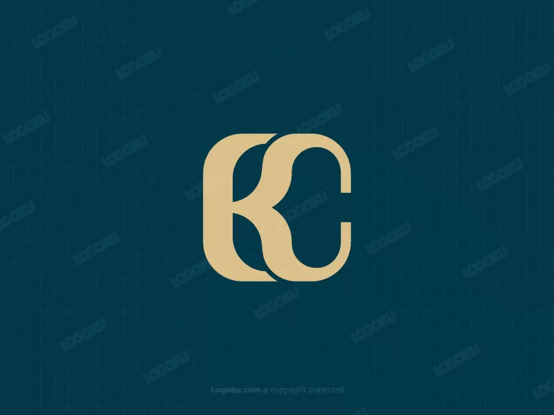Elegantes Ck- oder Kc-Monogramm-Logo