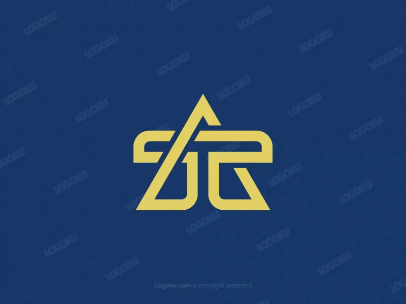 Goldenes Dreieck-Buchstabe T-Logo
