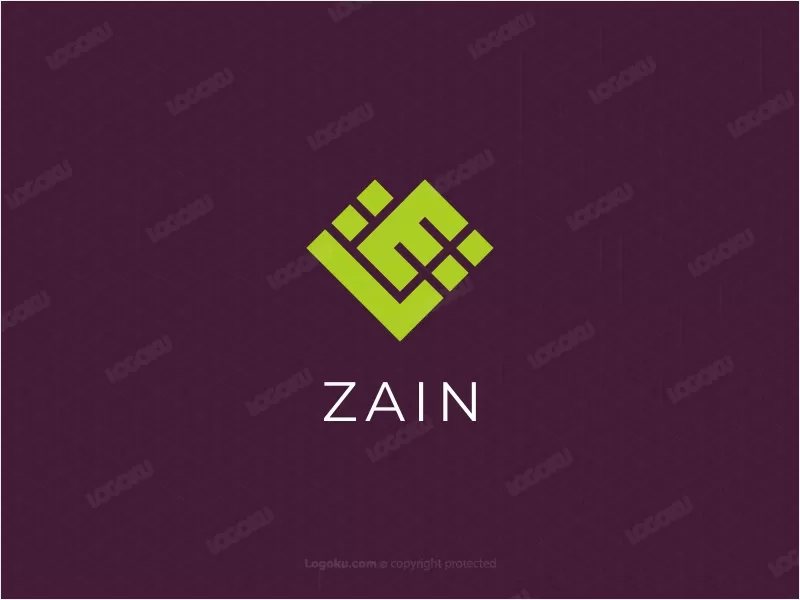Zain Kufi quadratisches Kalligraphie-Logo