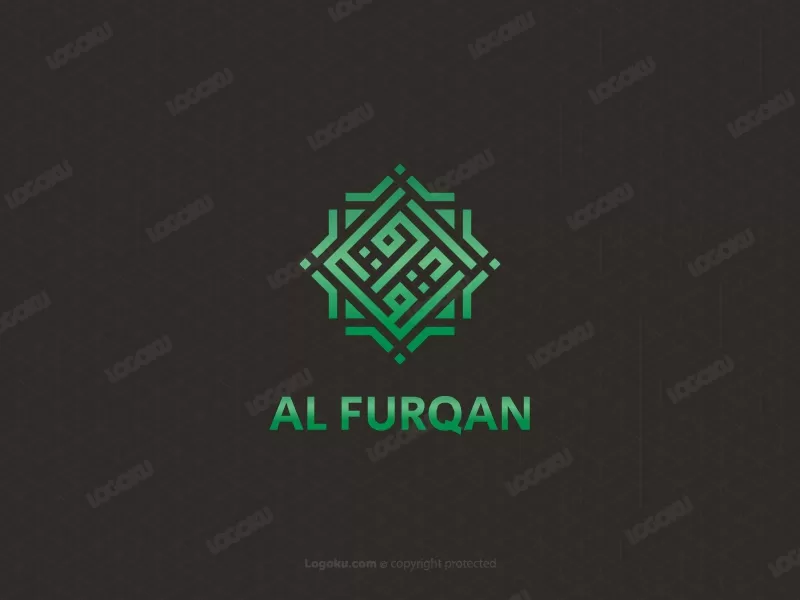 Logotipo De Caligrafía Cúfica Cuadrada De Al Furqan