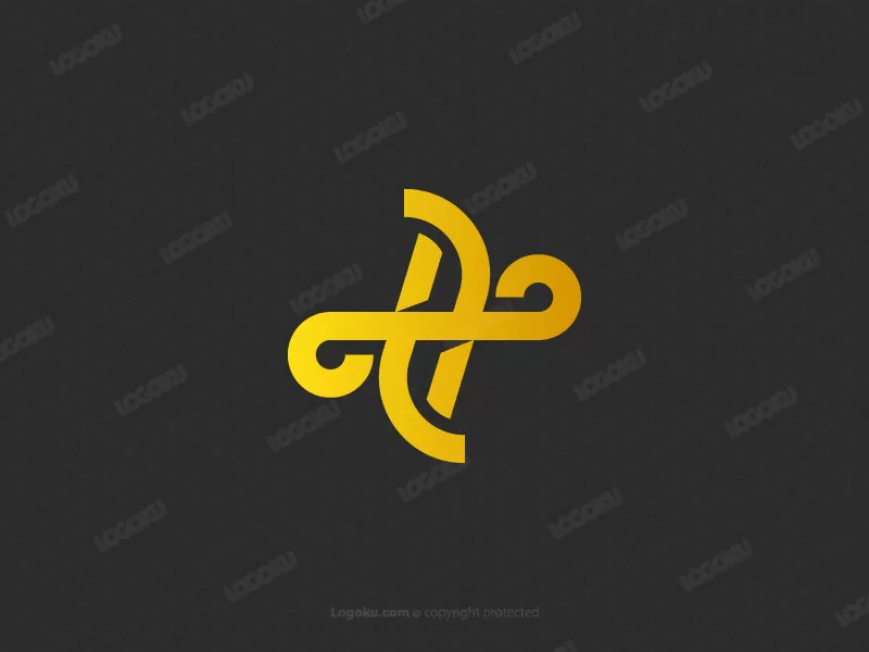Lettre Ah Ambigramme Logo