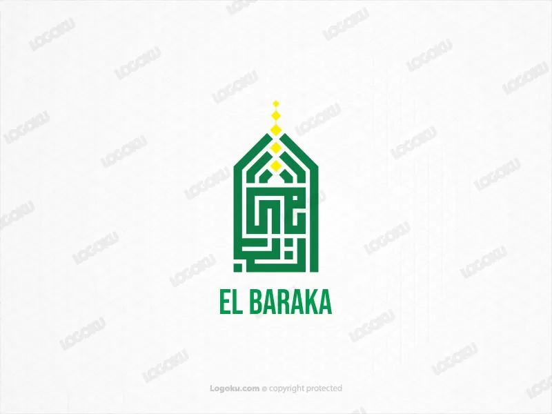 El Baraka Square Kufic Kalligraphie-Logo